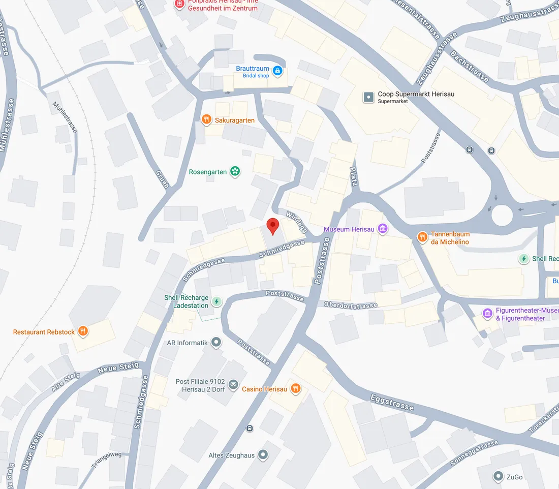 Karte: Körper im Griff, Schmiedgasse 4, 9100 Herisau